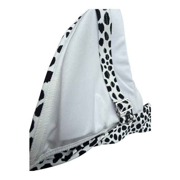 Michael Kors Women’s Medium Tie Back Bikini Top - Spot Black & White NWT - Picture 10 of 12